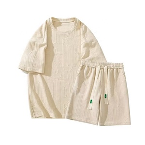 Set di t-shirt da <span class=keywords><strong>uomo</strong></span> alla moda Casual Casual a due pezzi da <span class=keywords><strong>uomo</strong></span> alla moda con t-shirt Shorts <span class=keywords><strong>taglie</strong></span> forti - Product Image 4