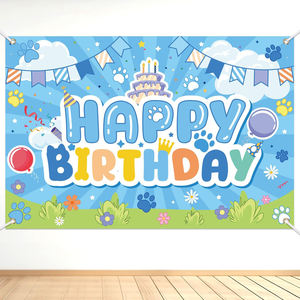 Fondo Fotográfico Personalizable con Huellas de Perro Azul y Feliz Cumpleaños, <span class=keywords><strong>para</strong></span> Baby Shower, Decoración de Fiestas en Casa - Product Image 5