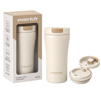 Mug à café isotherme en acier inoxydable écologique de qualité supérieure, double paroi, anti-fuite, pour boissons chaudes, avec logo personnalisé, 420 ml