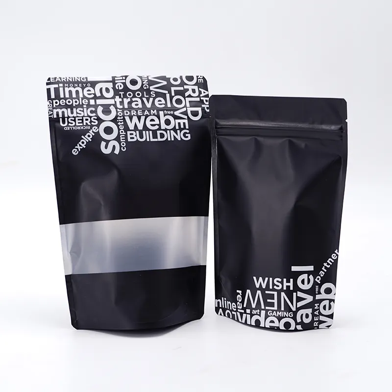 Custom Logo Resealable Stand Up Packing Ziplock Mylar Pouch Bags For Spices And Teas