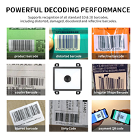 Modul Pembaca Barcode Nirkabel Kompak EM23, Pemindai Kode QR 2D Industri Terintegrasi, Antarmuka TTL/USB/COM, Stok Pabrik