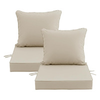 Coussin de chaise de salon d'extérieur tissé transfrontalier, imperméable, garnissage en éponge haute densité, matériau en fibre de polypropylène, couleur unie