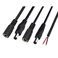 Lager 20AWG 0,49mm DC5521 5,5*2,1mm 2,5mm Stecker Buchse Kabel verzinnt offenes DC-Netzteil PVC Industrielle Verwendung 5V 5A