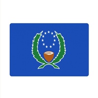 Tapis de sol rectangulaire en polyester et caoutchouc avec drapeau national de Pohnpei, paillasson antidérapant 40*60 cm pour entrée et cuisine