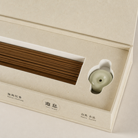 Boîte à encens magnétique haut de gamme avec brûleur en céramique, insert en papier d'art ivoire, personnalisable OEM