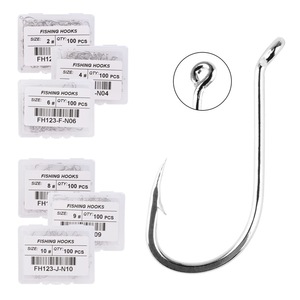 JIANUO High Quality Stainless Steel Saltwater Fishing <strong>Hook</strong> 100pcs/box 1#~<strong>10</strong># <strong>Sizes</strong> Freshwater Fishing Trout Bass Catfish Octopus