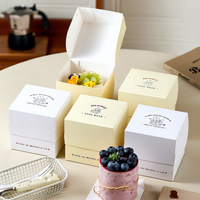 Base de boîte à gâteau carrée en papier d'art biodégradable de 2 et 3 pouces pour desserts en mousse superposés, emballage alimentaire sûr pour la pâtisserie