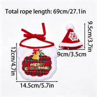 Ensemble de Bandanas et Bavoirs Personnalisés de Noël pour Animaux de Compagnie avec Chapeau Brodé, Écharpe Réglable pour Chiens et Chats, Costume de Fête pour Petits et Moyens Animaux – Vente en Gros