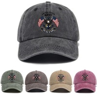 Gorra de béisbol unisex de PVC con estampado vintage americano de 1775, lavada y desgastada, de corona suave, con protección solar, versátil para uso transfronterizo.
