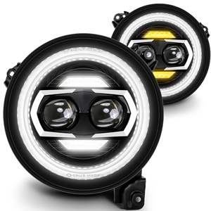 2 Faros LED Redondos <span class=keywords><strong>de</strong></span> 9 Pulgadas con Luz Alta y Baja, DRL y <span class=keywords><strong>Señal</strong></span> <span class=keywords><strong>de</strong></span> Giro para Jeep Wrangler JL 2018-2025 - Product Image 1