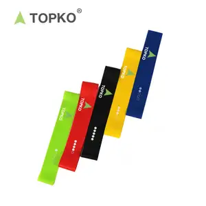TOPKO Custom Logo Elastic Rubber Bands For Fitness Workout Equipment Training Exercise Gym Strength Latex Resistance Band Loop