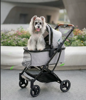 Poussette pliable à 4 roues pour animaux de compagnie, chariot pour chien et chat, pliage à une main, transporteur pour les voyages