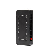Venta de fábrica Sata IDE Power Computer 10 puertos Fan Speed Controller Hub 3pin/4pin Fan Extender Magnetic 10-Way Fan Hub