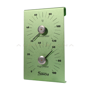 Accessoires de sauna en aluminium Thermomètre et hygromètre en métal - Product Image 1