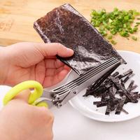 Couteaux multifonctionnels Muti Layers en acier inoxydable Ciseaux de cuisine multicouches Coupeur d'échalotes Herb Laver Spices Cook Tool Cut