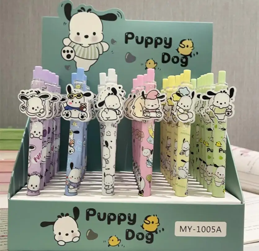 HL 48 pcs/box Cartoon Cute Kuromi Melody Series Student Gel Pens Smooth Writing Supplies 6 Colors 0.5mm Stationery School Supp