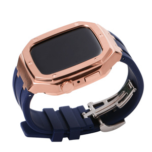<span class=keywords><strong>Nouvelle</strong></span> arrivée <span class=keywords><strong>Lunette</strong></span> de montre en acier inoxydable plaqué or 18 carats Bracelet de montre en caoutchouc pour <span class=keywords><strong>Apple</strong></span> Watch - Product Image 5