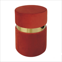 Tabouret pouf banc rond fantaisie à base de mousse de tissu de velours jaune doux habillage maquillage velours tabourets pouf doux chaises