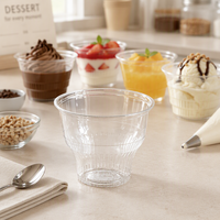 Gobelet à glace en plastique PET jetable transparent de 98 ml pour pudding, gelée et yaourt, vente en gros transfrontalière