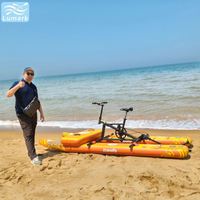 Vélo aquatique à pédales à pontons plats 1 place, cadre en aluminium avec plateforme avant gonflable, idéal pour les excursions en station balnéaire, portable, de Chine Lumark
