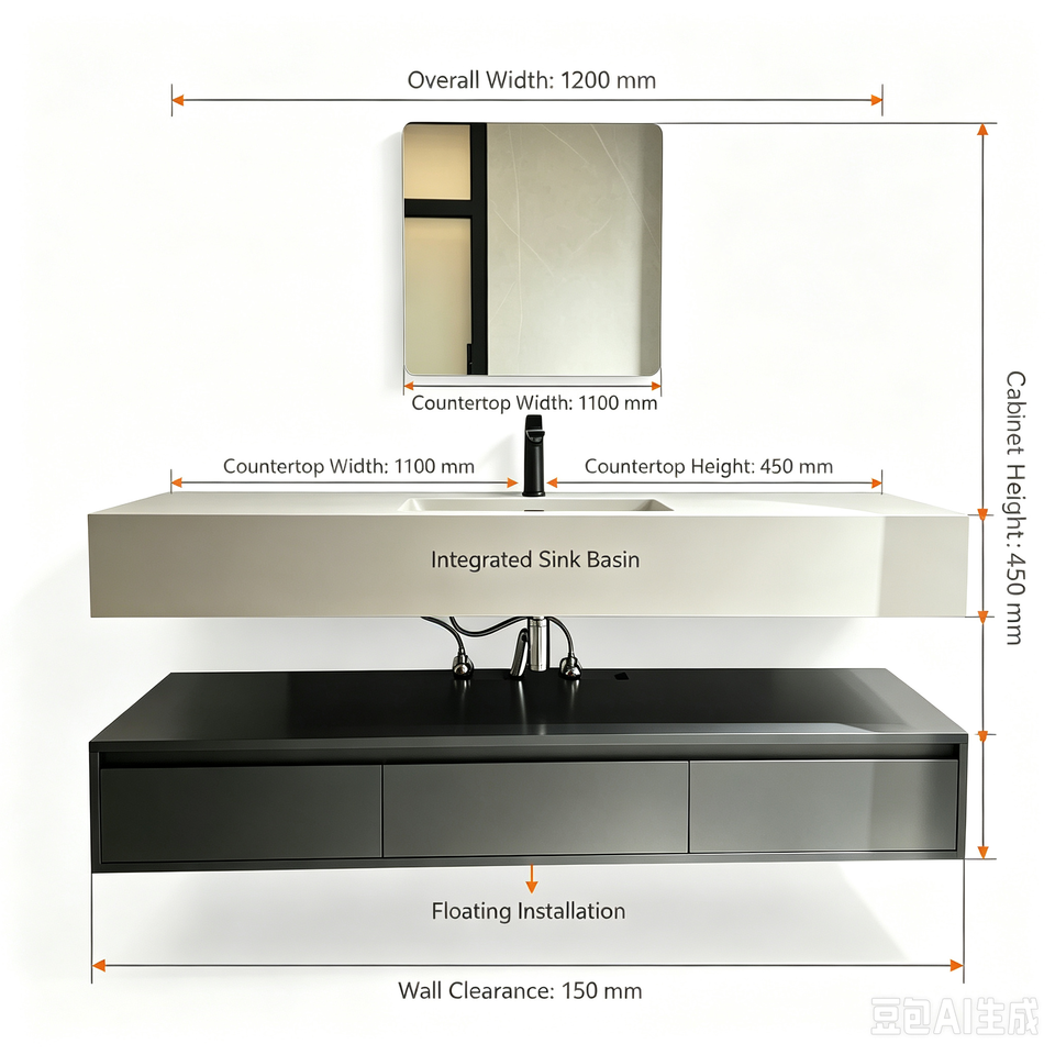 Solid Surface Bathroom Countertop Sink with Single Hole Faucet Mount ...
