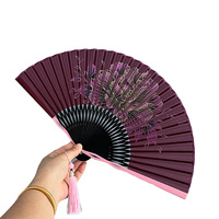 Éventail pliant en bambou coloré 21*38CM, idéal pour l'été, prix bas, parfait pour les fêtes, la danse et les cadeaux d'affaires