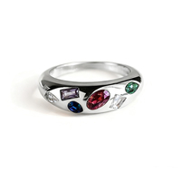 Bague en or plaqué 18 carats haut de gamme avec zircon, simple et tendance, bague en laiton avec sertissage à bélière pour cadeaux ou fêtes