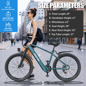 Vélo de route électrique <span class=keywords><strong>hybride</strong></span> à moteur de moyeu arrière 7 vitesses 250W <span class=keywords><strong>26</strong></span> <span class=keywords><strong>pouces</strong></span>, livraison gratuite - Product Image 6