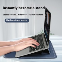 Funda de cuero PU para ordenador, soporte aumentado para Macbook, portátil de 14 pulgadas, Dell de 13,3 pulgadas, para Lenovo, fundas para portátiles