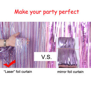Decorazioni per Compleanno e Matrimonio, <span class=keywords><strong>Tende</strong></span> Scenografiche per Anniversario Adulti, Addio al Nubilato, <span class=keywords><strong>Tende</strong></span> in Lamina Dorata Glitterata con Frange - Product Image 4