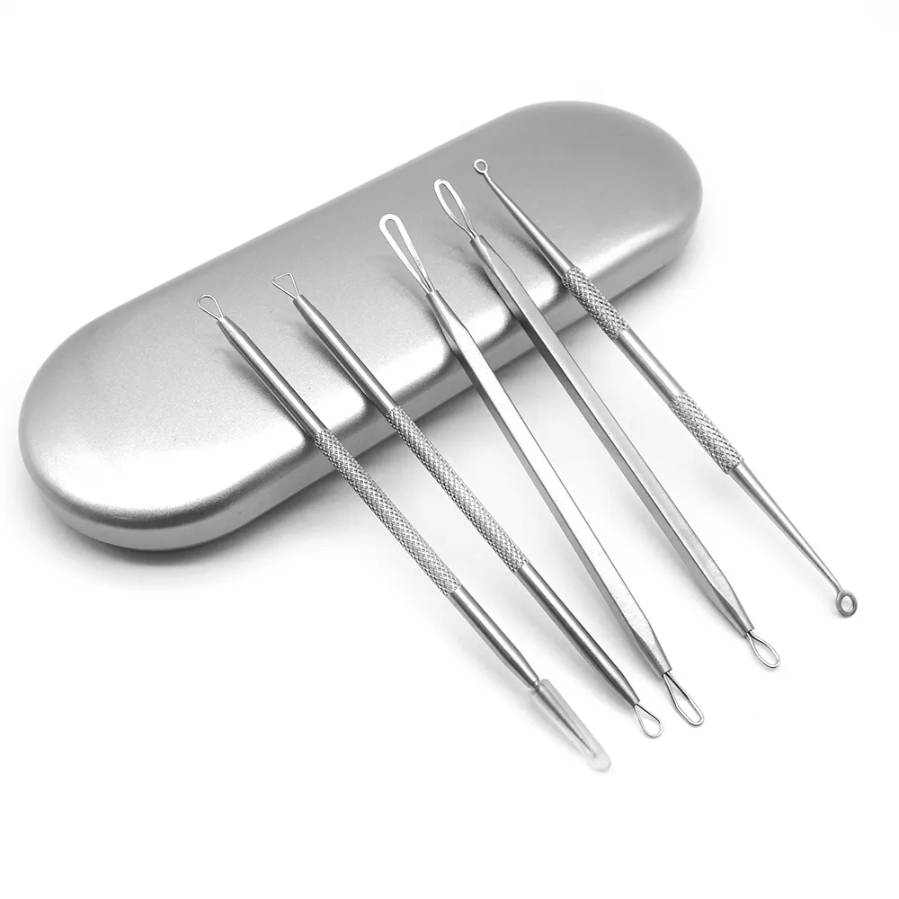 5 Stuks Mee-Eter Verwijderaar Comedones Extractor Acne Removal Tools Kit Voor Het Verwijderen Van Comedonen Voor Neus Gezicht