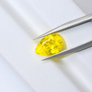 Cadermay Pierre précieuse jaune fluorescente forte, taille poire, en Garnet d'yttrium et d'aluminium (YAG), cultivée en laboratoire, pour bijoux, pierre en vrac pour bague - Product Image 6