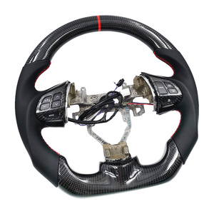 พวงมาลัยมิตซูบิชิคาร์บอนไฟเบอร์ทรงเรซซิ่งหุ้มหนังเย็บด้ายแดง อะไหล่แต่ง - Product Image 4