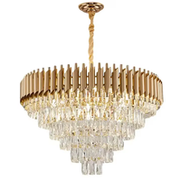 Suspension LED en cristal de luxe moderne Suspension noire pour salon, salle à manger, lustres de bar Lampes suspendues pour la maison