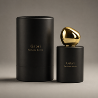 Flacon de parfum rond de 30 ml, 50 ml, 100 ml, noir de luxe, étiquette privée OEM, flacon de parfum vide, emballage personnalisé pour flacon de parfum