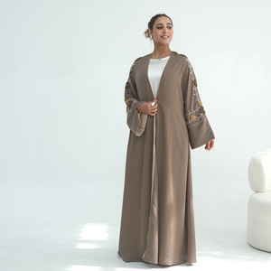 ชุดอาบายะหรูหราสำหรับรอมฎอนอีดปี 2026 สไตล์ดูไบ ชุดสุภาพประดับลูกปัดลายดอกไม้ทำมือ ชุดอาบายะสำหรับโอกาสพิเศษ ชุดมุสลิมสำหรับผู้หญิง - Product Image 5