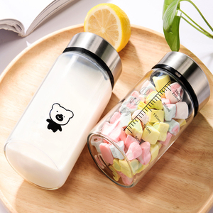 Di alta qualità portatile trasparente carina bevanda di vetro succo ad alta temperatura resistenza bottiglia di acqua all'ingrosso - Product Image 4