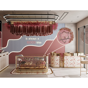 ที่วางไอศกรีมในร้านขายไอศกรีมบูติกมีเอกลักษณ์เฉพาะตัวพร้อมกล่องโชว์ทำจากแก้วไฟ LED - Product Image 1