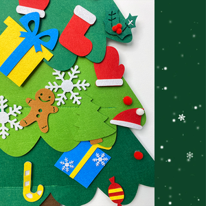 Decoración Navideña, Regalos, Árbol <span class=keywords><strong>de</strong></span> <span class=keywords><strong>Navidad</strong></span> <span class=keywords><strong>de</strong></span> Fieltro para <span class=keywords><strong>Pared</strong></span> con Juego <span class=keywords><strong>de</strong></span> Adornos para Niños - Product Image 6