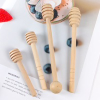 Palito Dispensador de Miel de Madera Natural, Portátil para Dispensar Mermelada y Jarabes en Frascos, para la Cocina