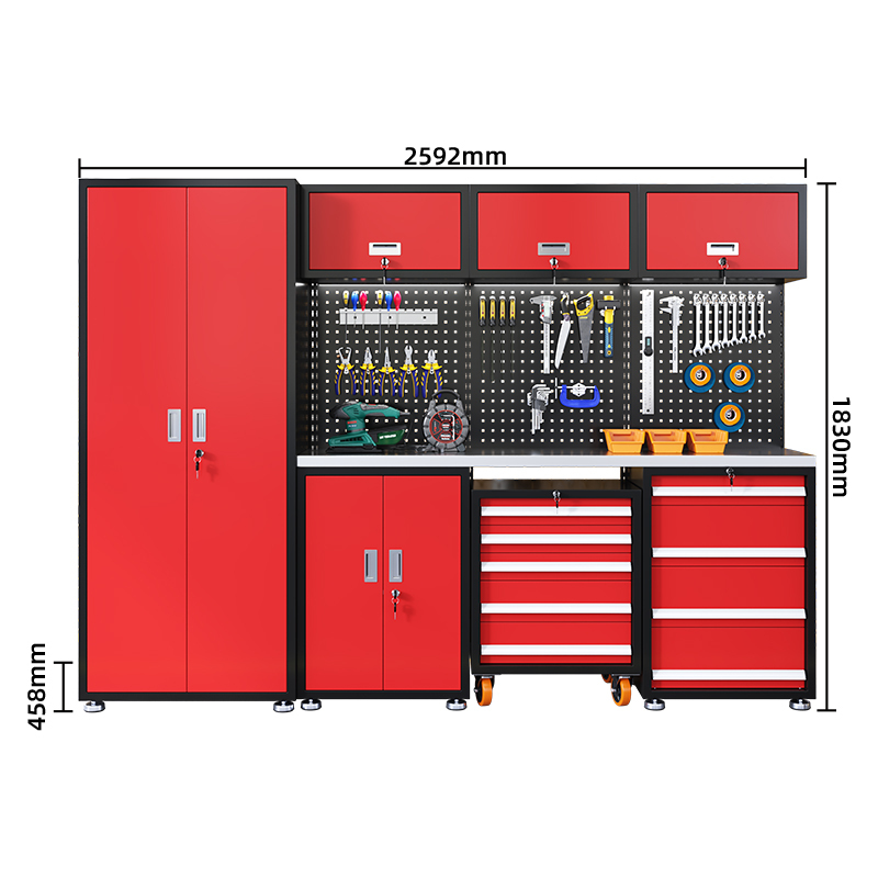 Comptoir en acier inoxydable rouge-4