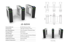 ระบบควบคุมการเข้าออกด้วยสแตนเลส 304 พร้อมระบบจดจำใบหน้าและ RFID สำหรับประตูหมุนแบบสวิงในอาคารสำนักงานและโรงยิม - Product Image 4