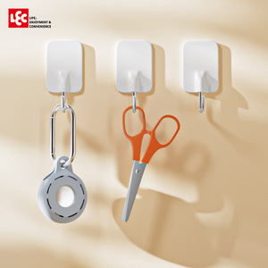 LEC Adhesive Wall <b>Hooks</b> Stainless Steel Rectangle Punch Free For <b>Kitchen</b> Storage - Product Image 2