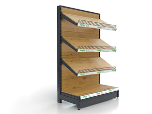 Elegante Estante <span class=keywords><strong>de</strong></span> Madera <span class=keywords><strong>y</strong></span> Metal con Acabado en Nogal para Diseño <span class=keywords><strong>de</strong></span> Tiendas <span class=keywords><strong>de</strong></span> <span class=keywords><strong>Licores</strong></span> - Product Image 4