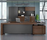 Escritorio Ejecutivo de Madera Estilo Simple, Mesa Individual para Líder de Empresa, Muebles para Oficina