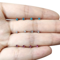 가비 홀세일 18G 티타늄 빈티지 라브렛 나사 없는 푸시핀 립 링 1.0*10mm 블랙 14K 금도금 IGI 웨딩 유니섹스