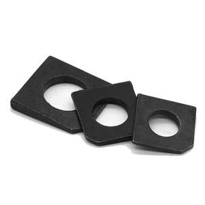 Rondelle biseautée en acier noir, rondelle de blocage carrée biseautée, rondelle de blocage conique carrée pour profilés en U, denture externe fendue - Product Image 1