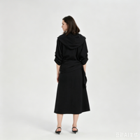 Robe décontractée rétro en mélange de soie couleur personnalisée pour femme, style élégant