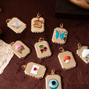 Collar de Moda Empresarial con Colgante de Cereza, Sobre, Amor, Pastel, Tierra y Mariposa, de Acero Inoxidable con Piedra de Zirconia - Product Image 3