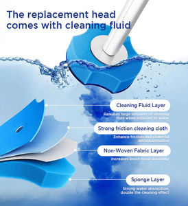 Disposable Plastic All-<b>Round</b> Cleaning Toilet <b>Brush</b> Handheld Adjustable Waterproof Portable Nylon Fabric 24.0-35.9oz Custom Logo - Product Image 2